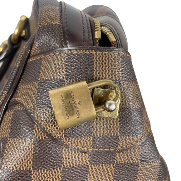 Louis Vuitton Damier Ebene Duomo Coated Canvas Top Handle Bag Brown - Picture 15 of 16